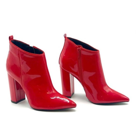 Red Patent Ankle Booties - Picture 5 of 8